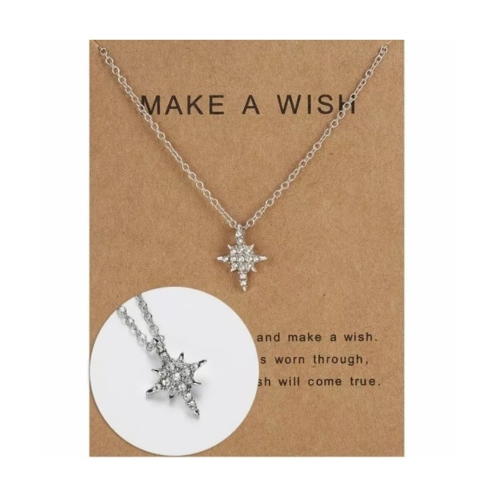 3x Make a Wish CZ Star Necklaces